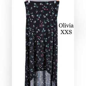 LuLaRoe Black Floral High Low Skirt